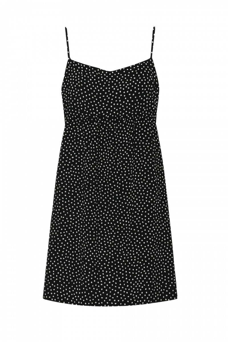 Sukienka mini w groszki czarna