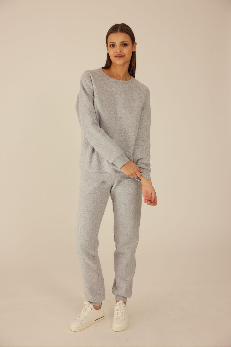 Szara bluza bez kaptura szary melanż