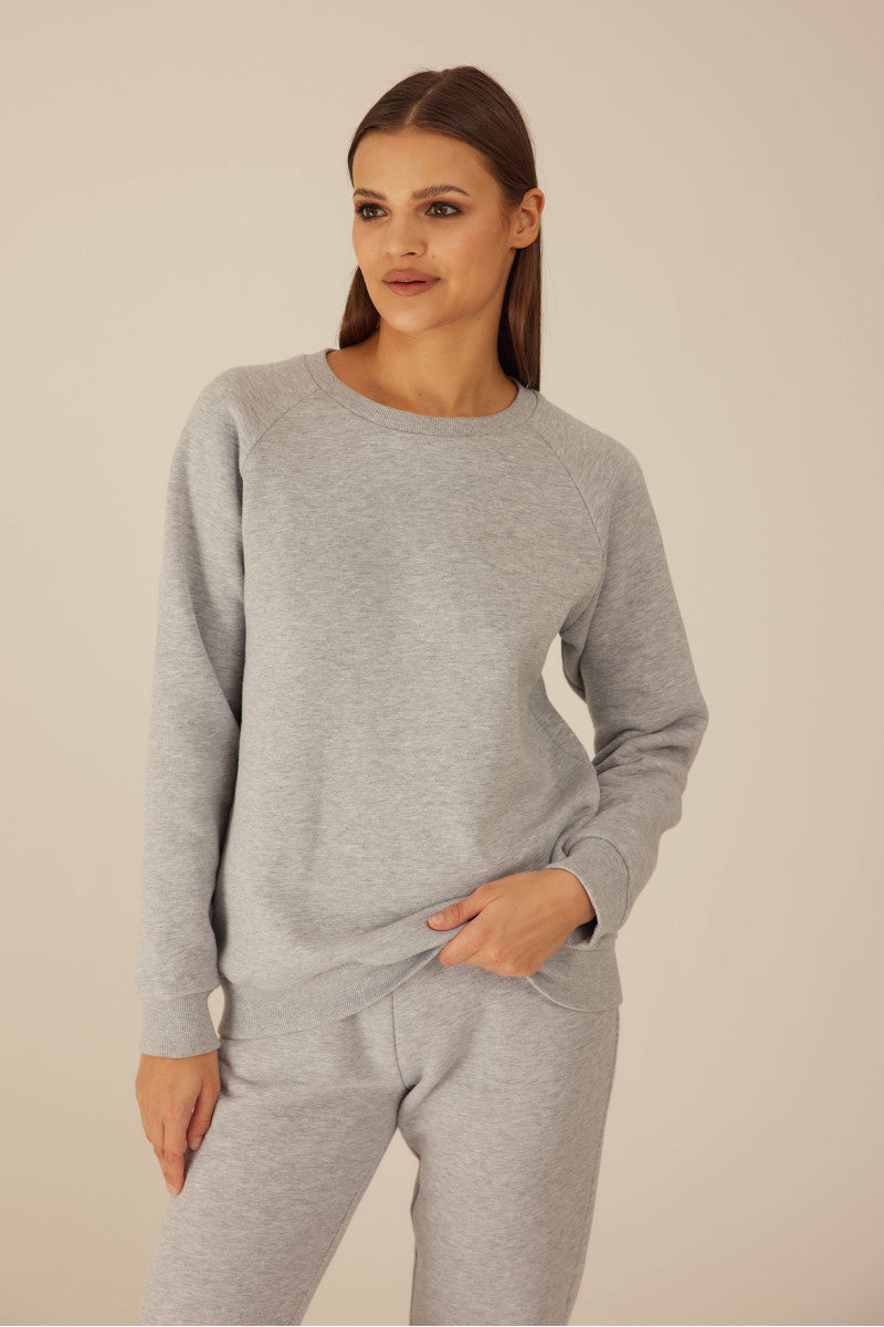 Szara bluza bez kaptura szary melanż