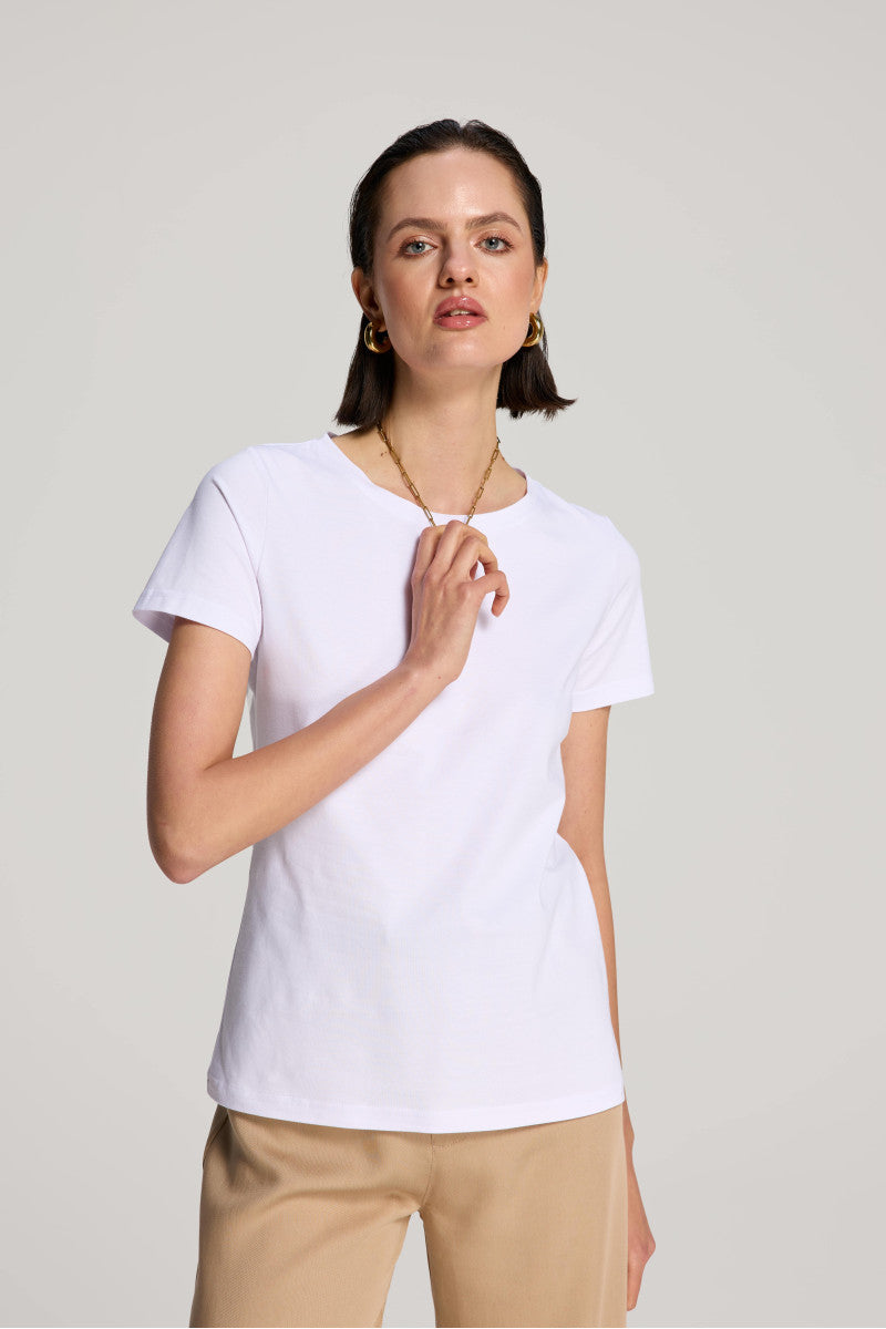 T-shirt z bawełny supima biały