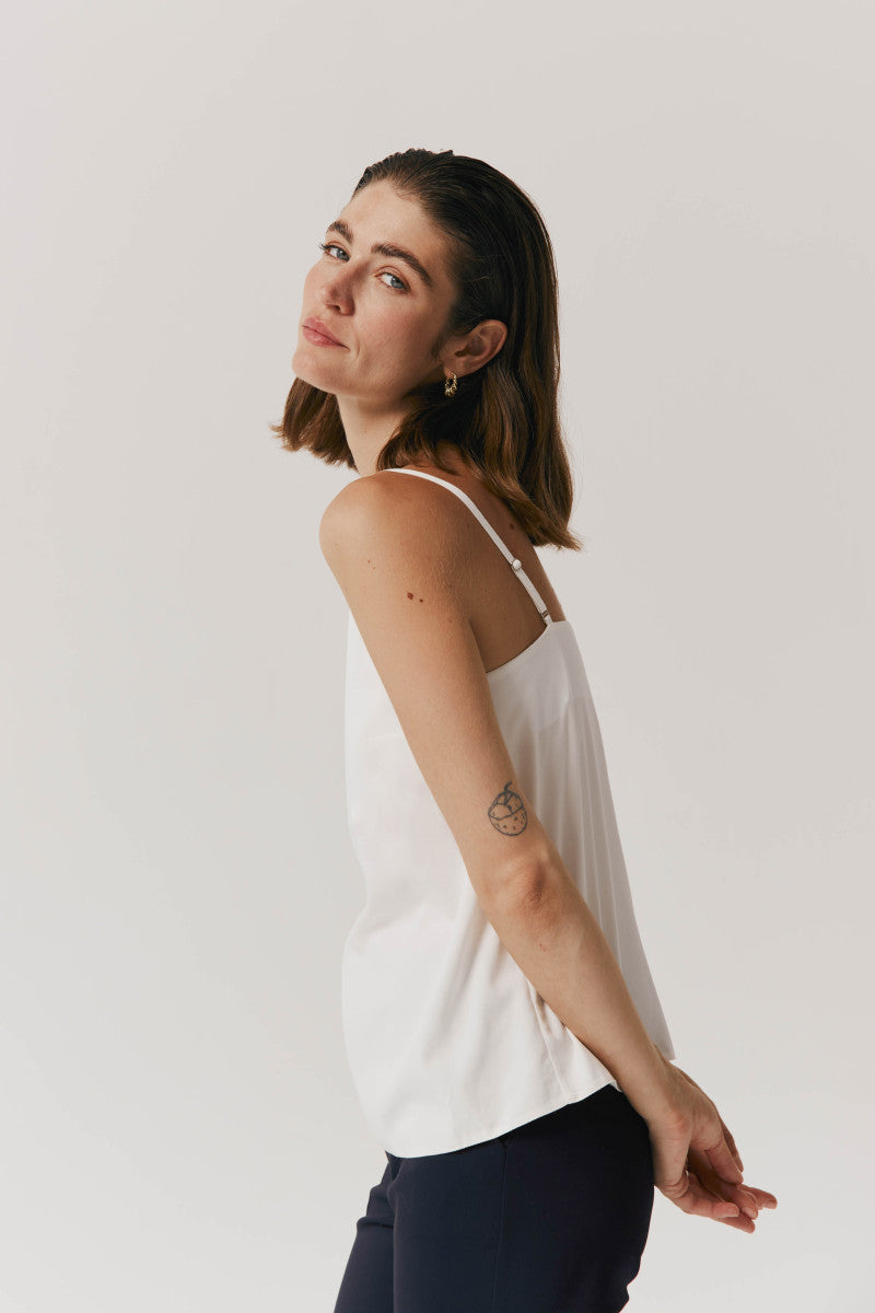 Cream viscose strappy top