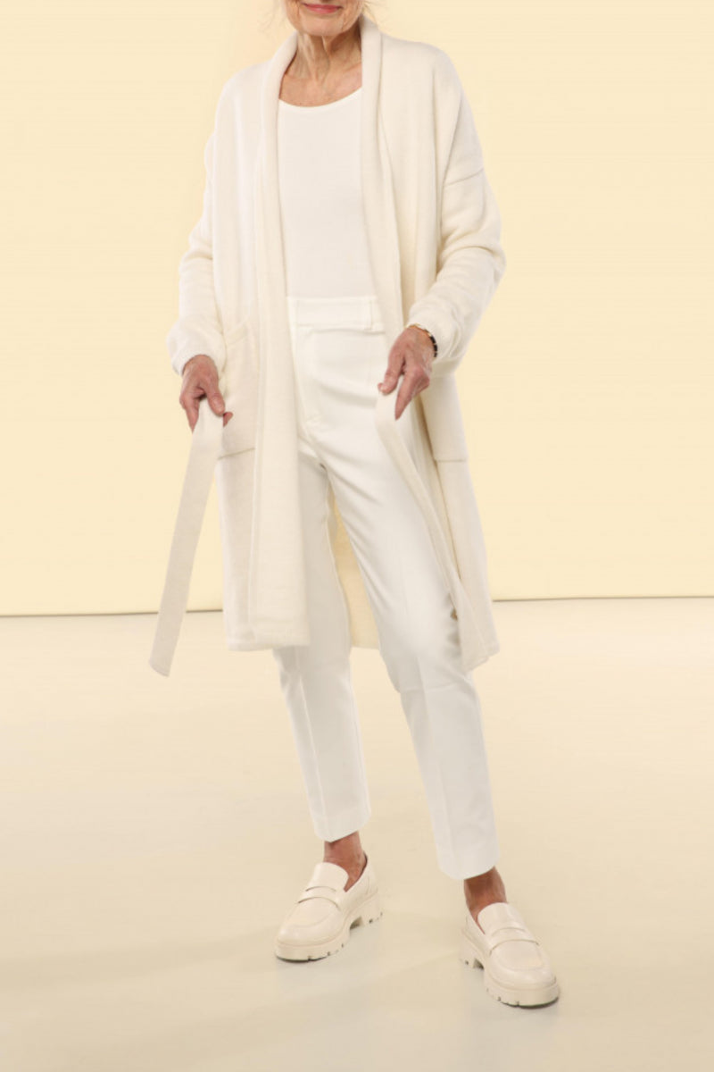Long woolen cream cardigan