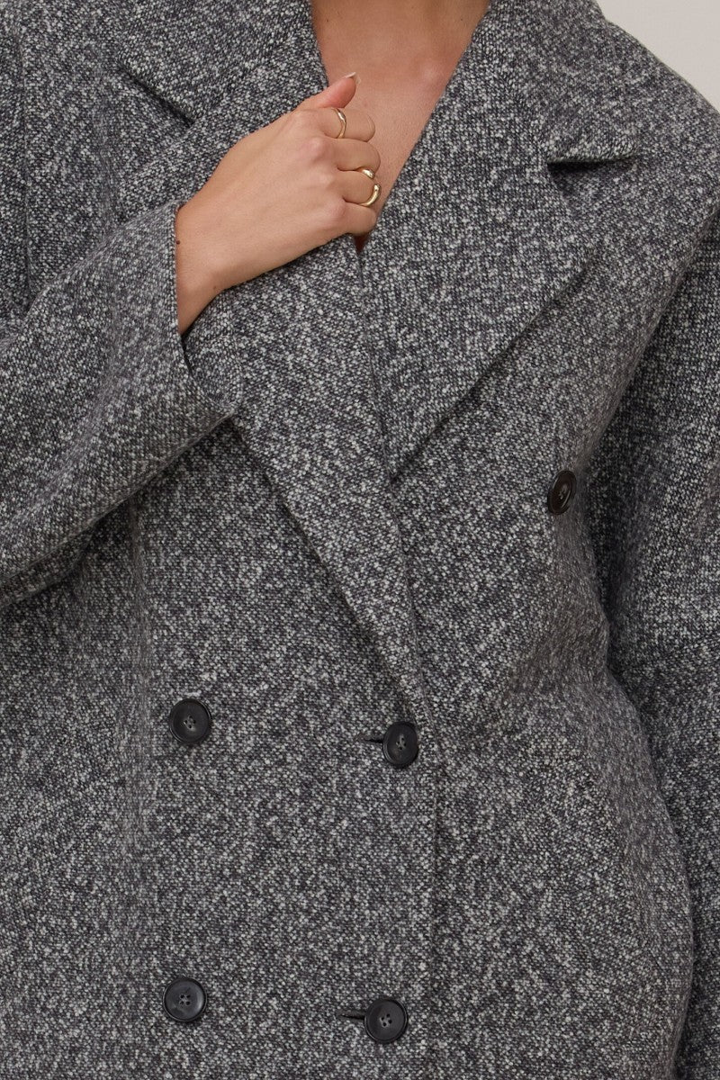 Wełniany płaszcz z kaszmirem czarny