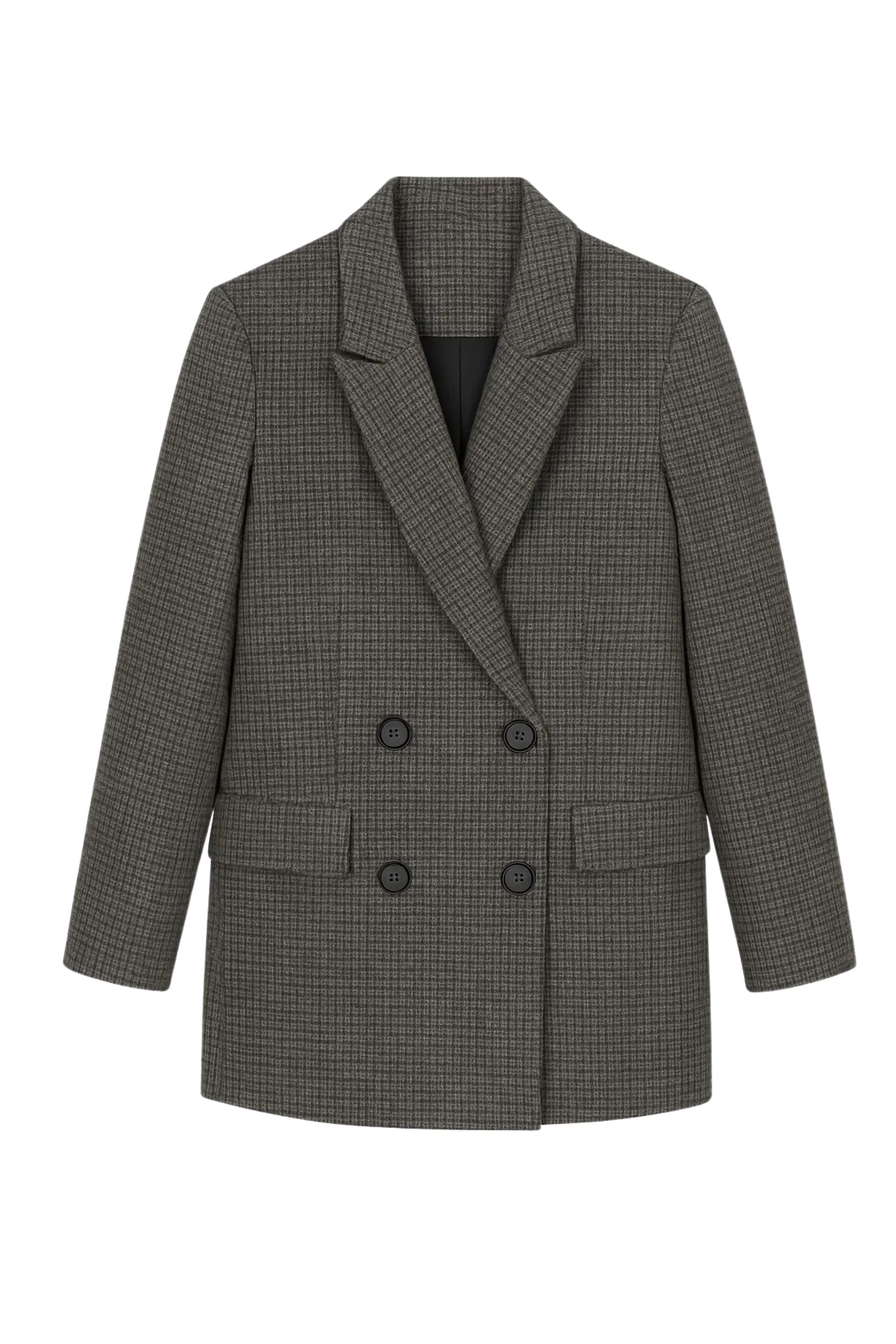 Wełniana marynarka w kratę