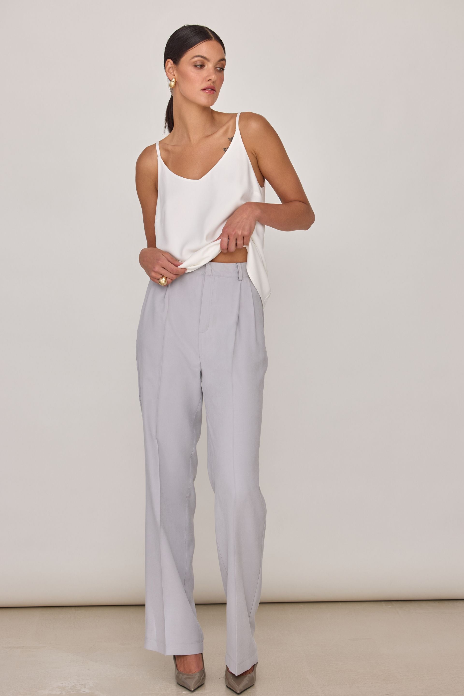 Spodnie z szeroką nogawką gołębi