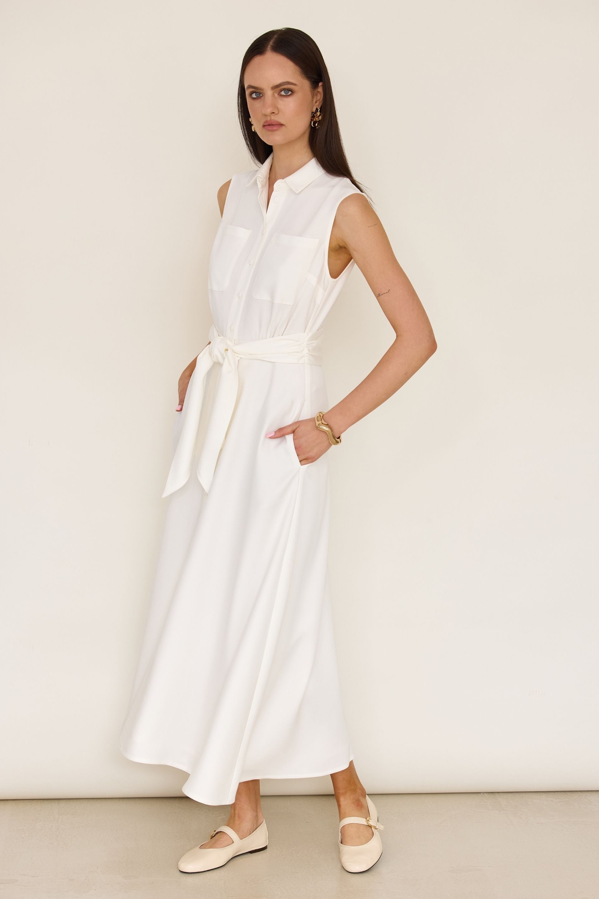 Szmizjerka z lyocellu biała