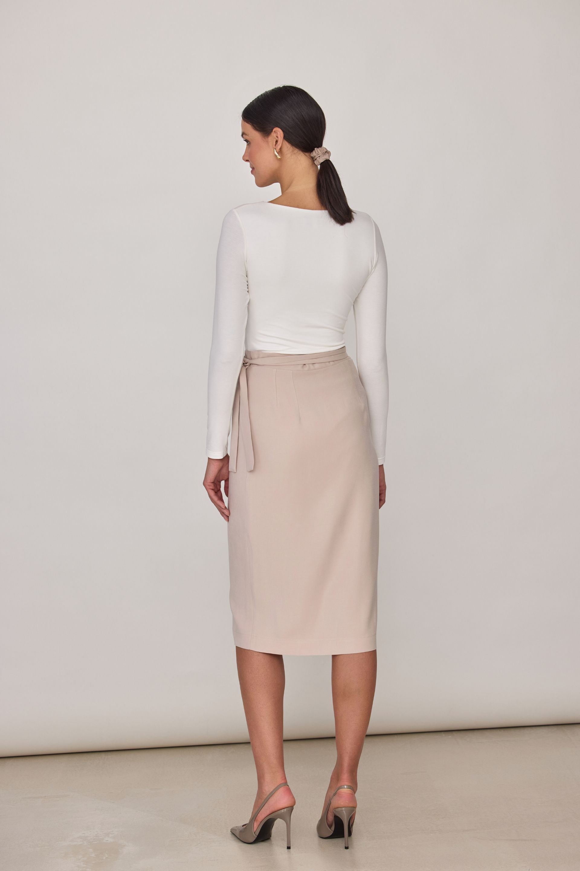 Spódnica kopertowa jasny beż