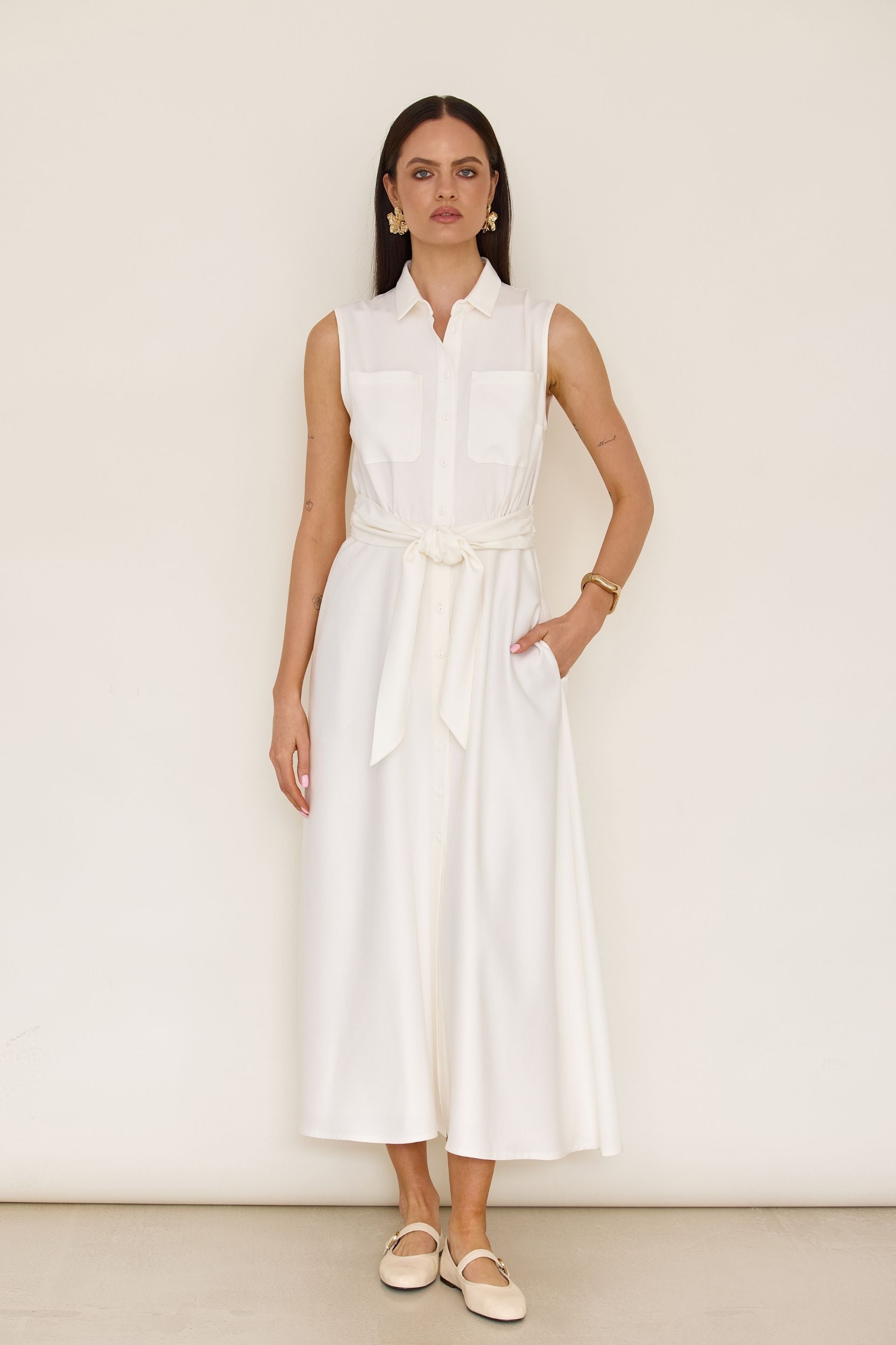 Szmizjerka z lyocellu biała