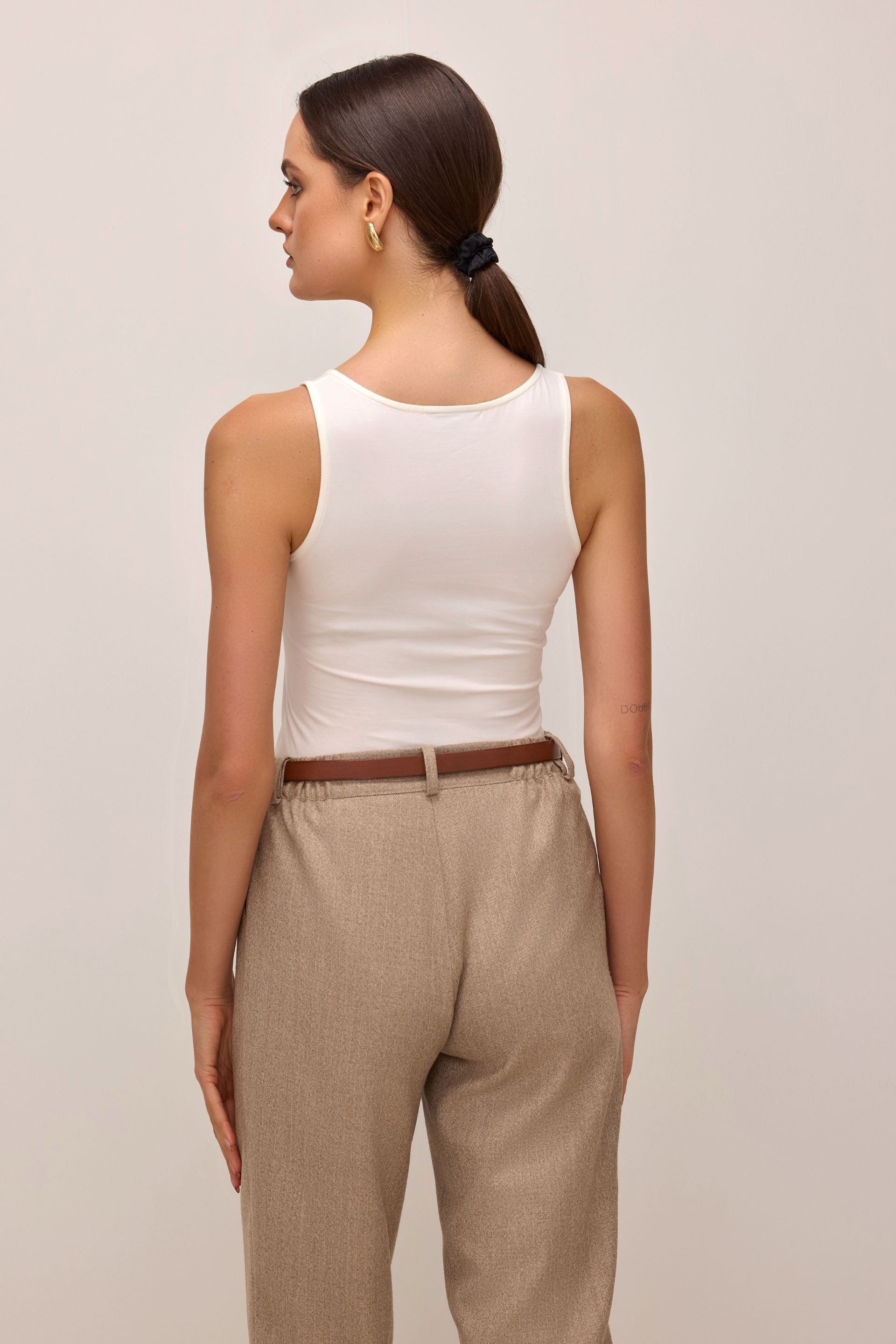 Basic off-white cotton tank top 