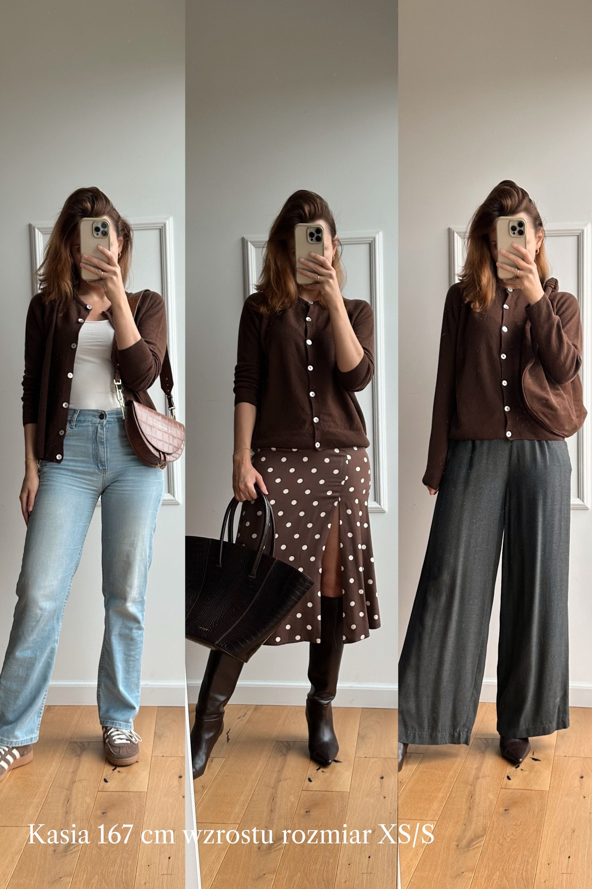 Kardigan z wełny merino i kaszmiru brązowy