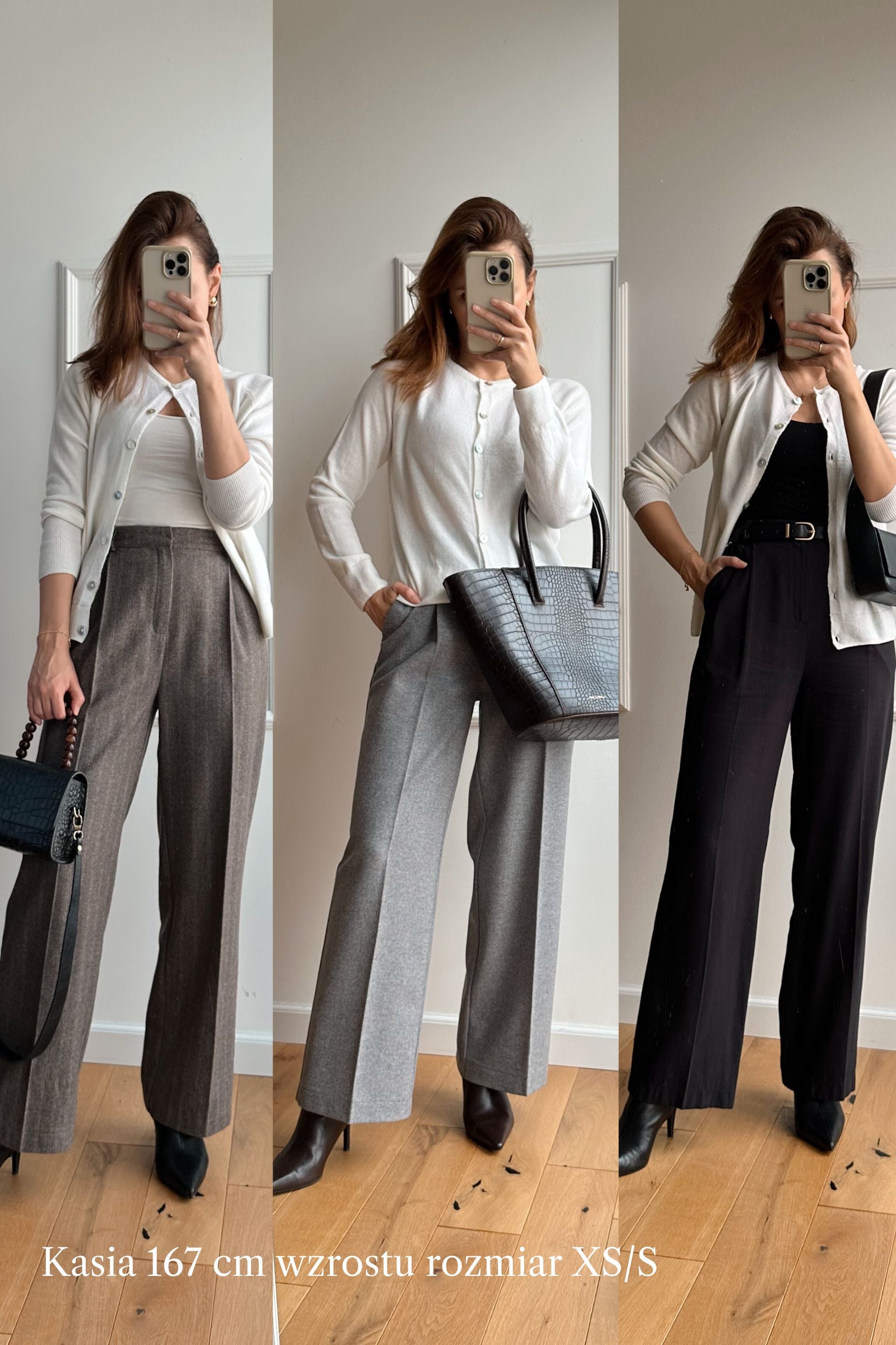 Kardigan z wełny merino i kaszmiru złamana biel