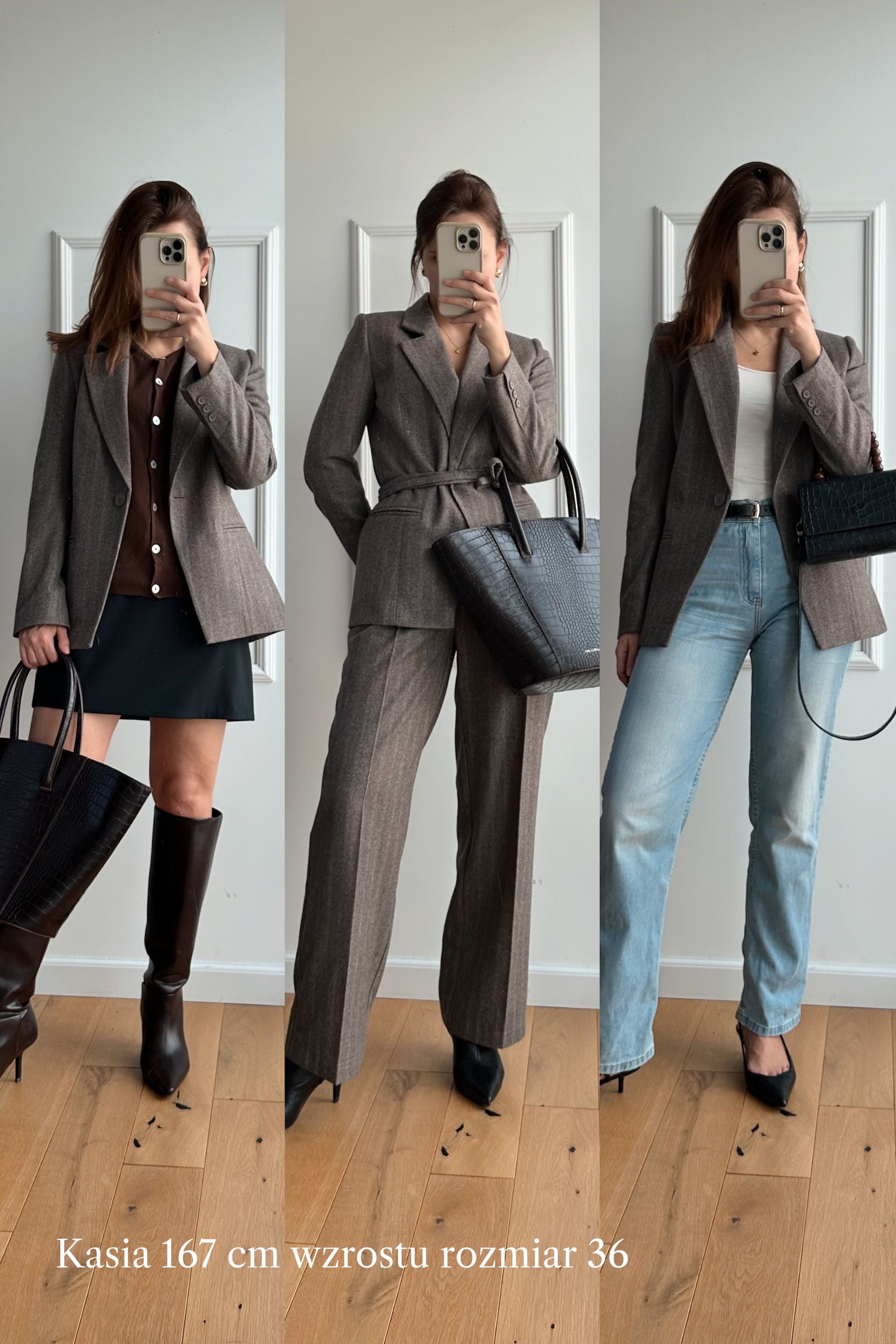 Wool jacket with an additional belt