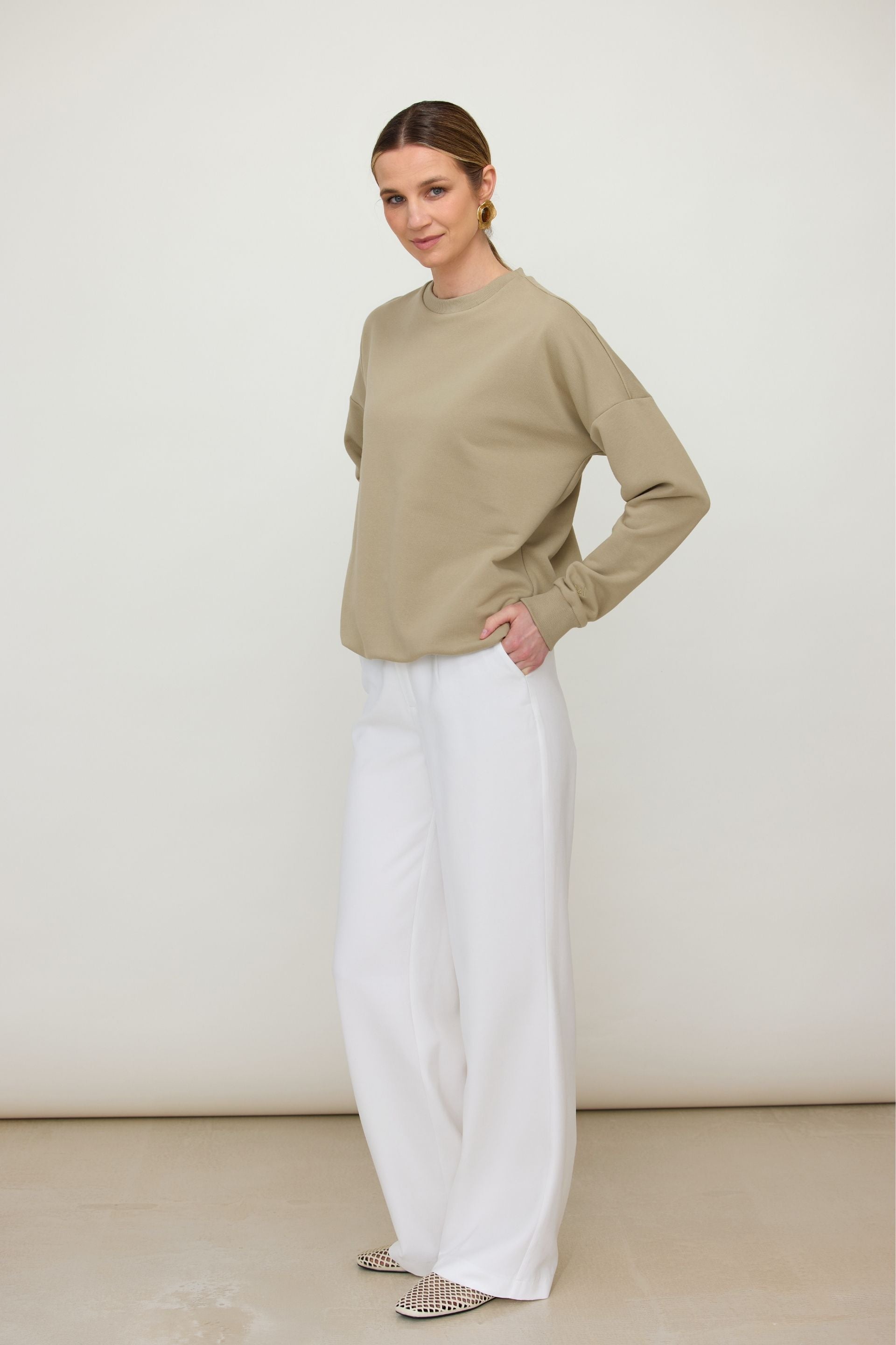 Bluza basic krem pistacjowy