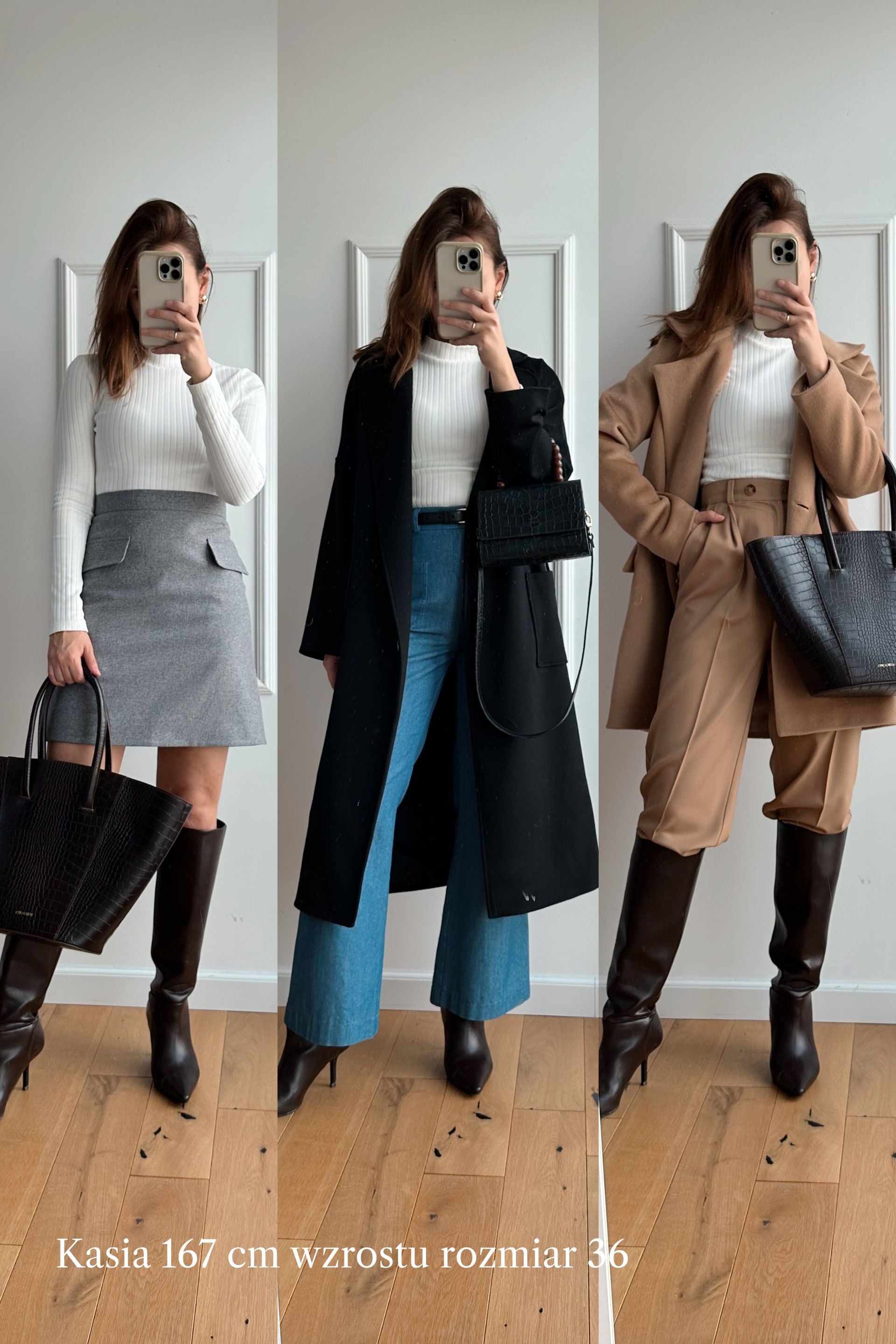 Półgolf z bawełny w prążek śmietankowa biel