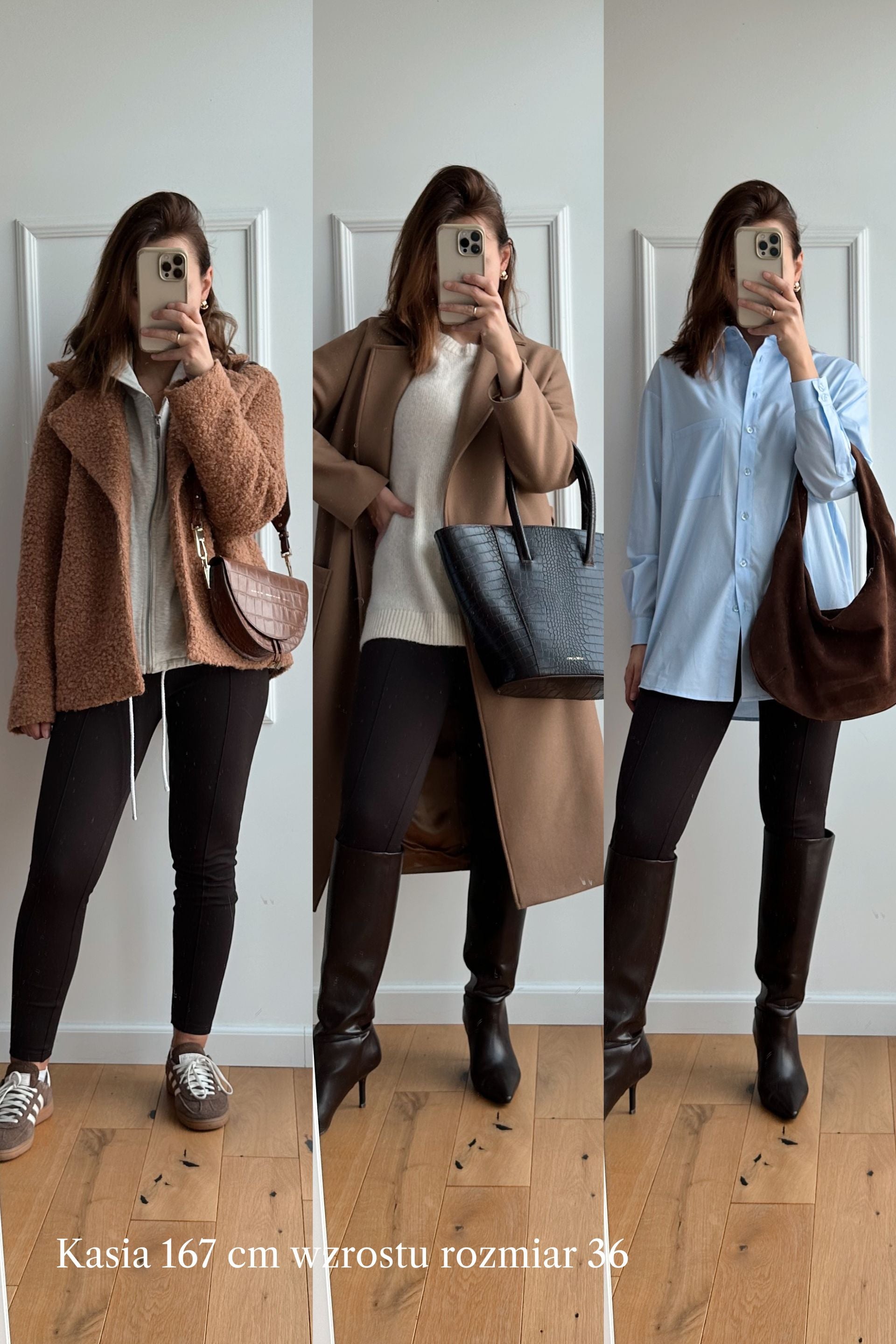 Legginsy z kantem z wiskozy czekolada