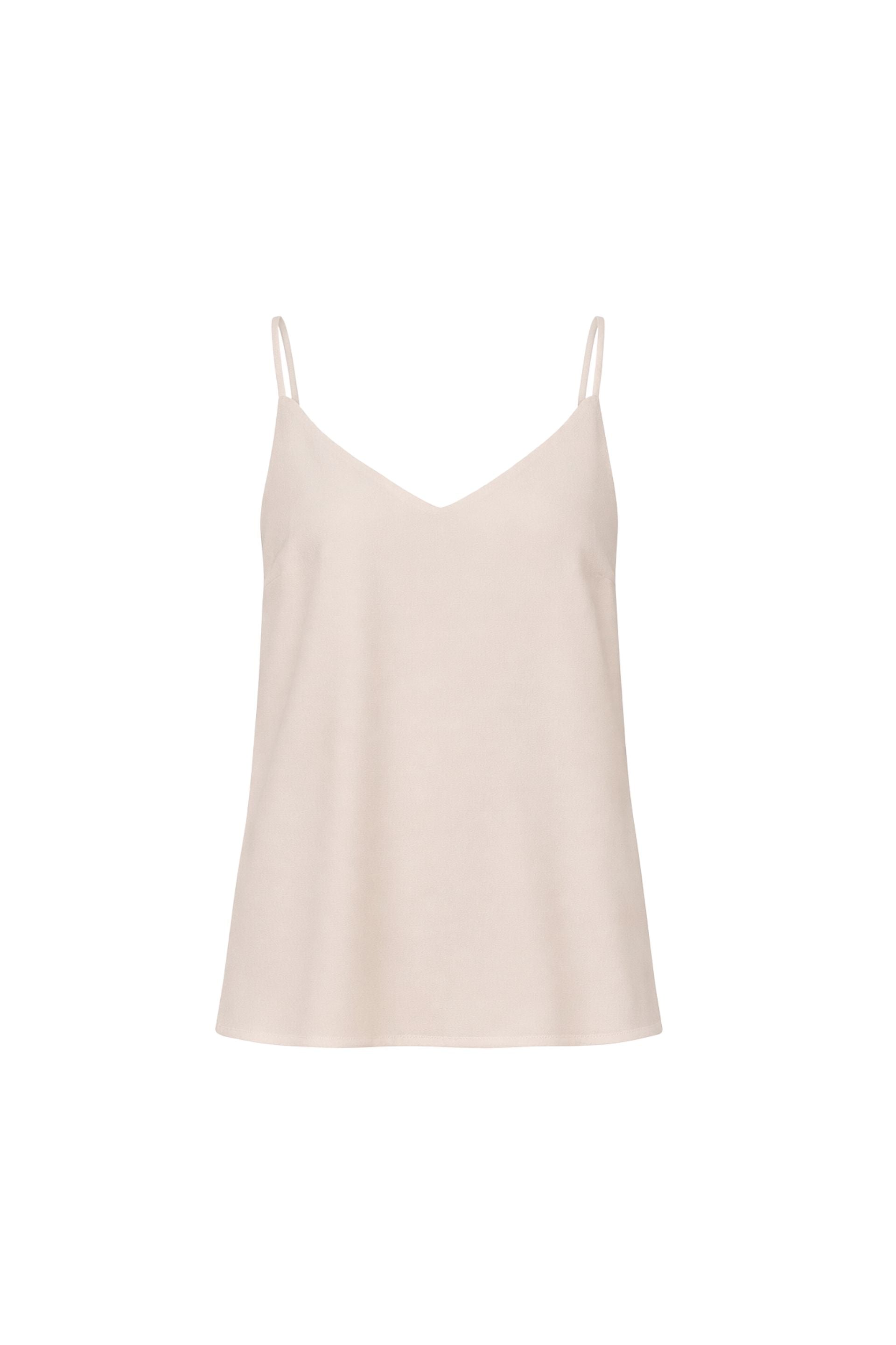 Top na ramiączkach z wiskozy jasny beż