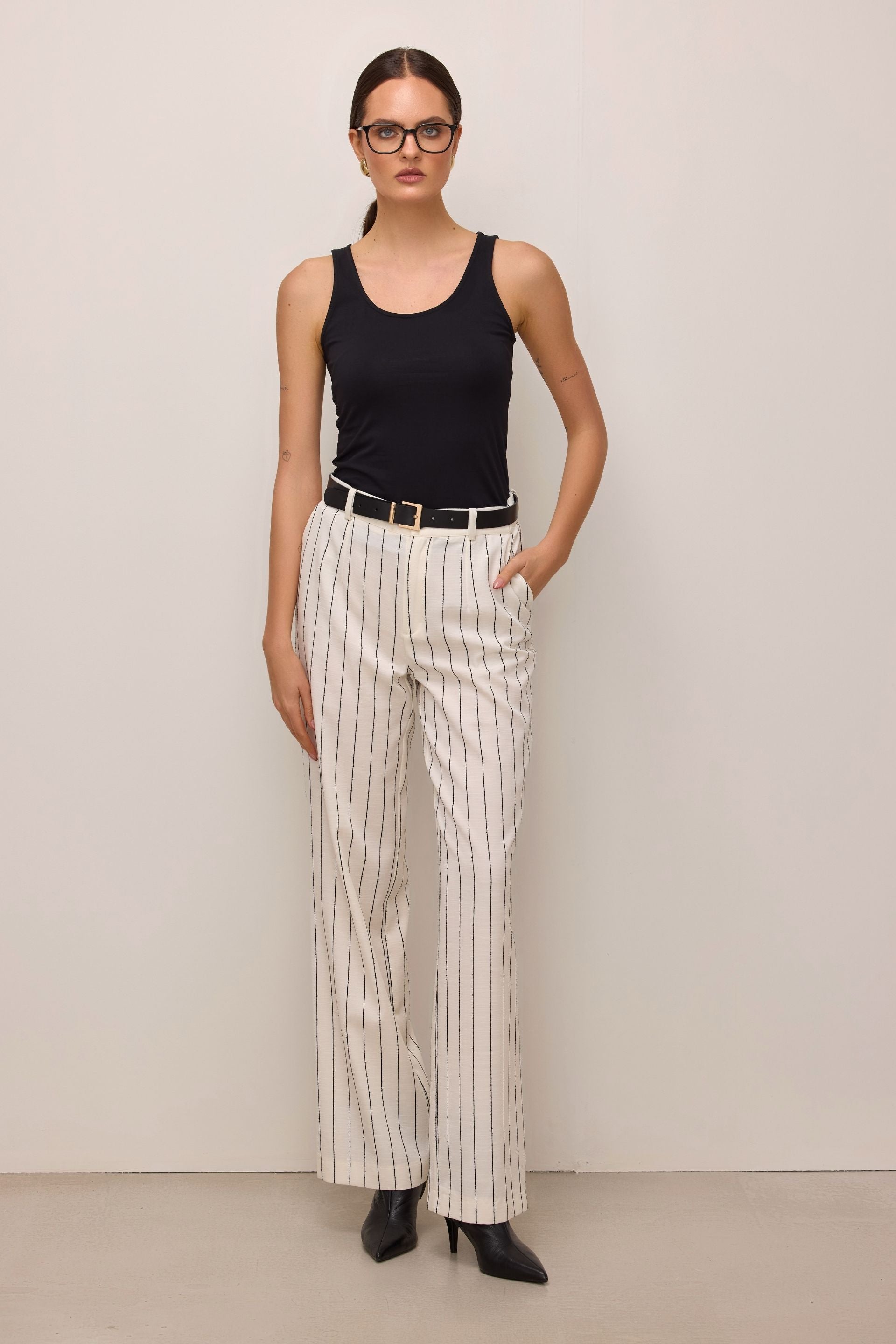 Basic black cotton tank top 