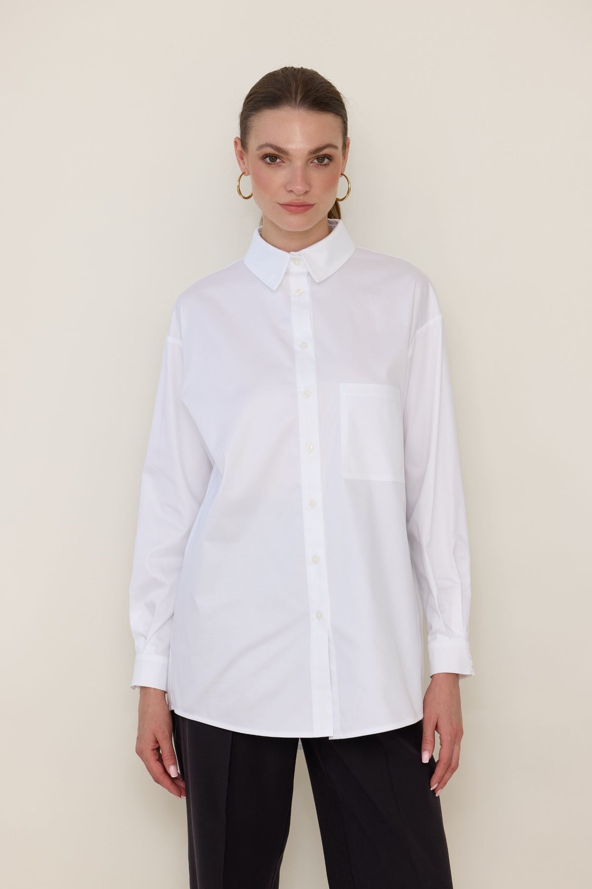 Oversized white cotton shirt