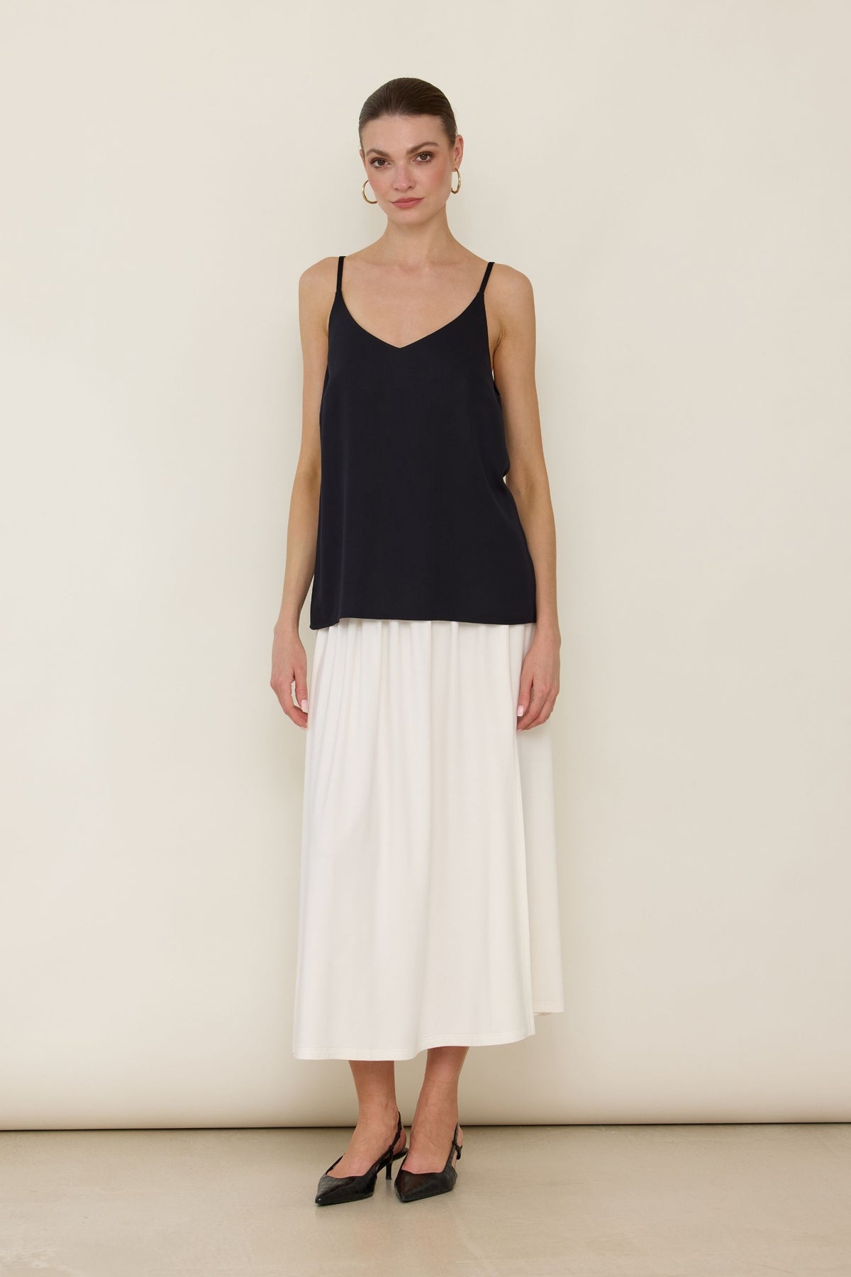 Black viscose tank top