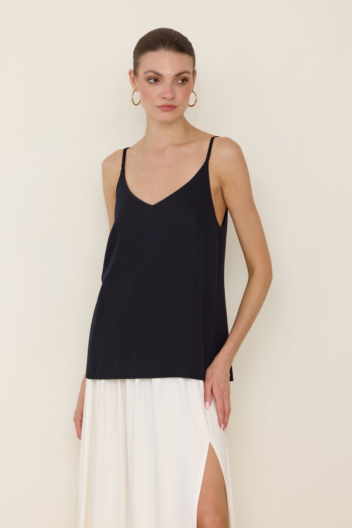 Black viscose tank top