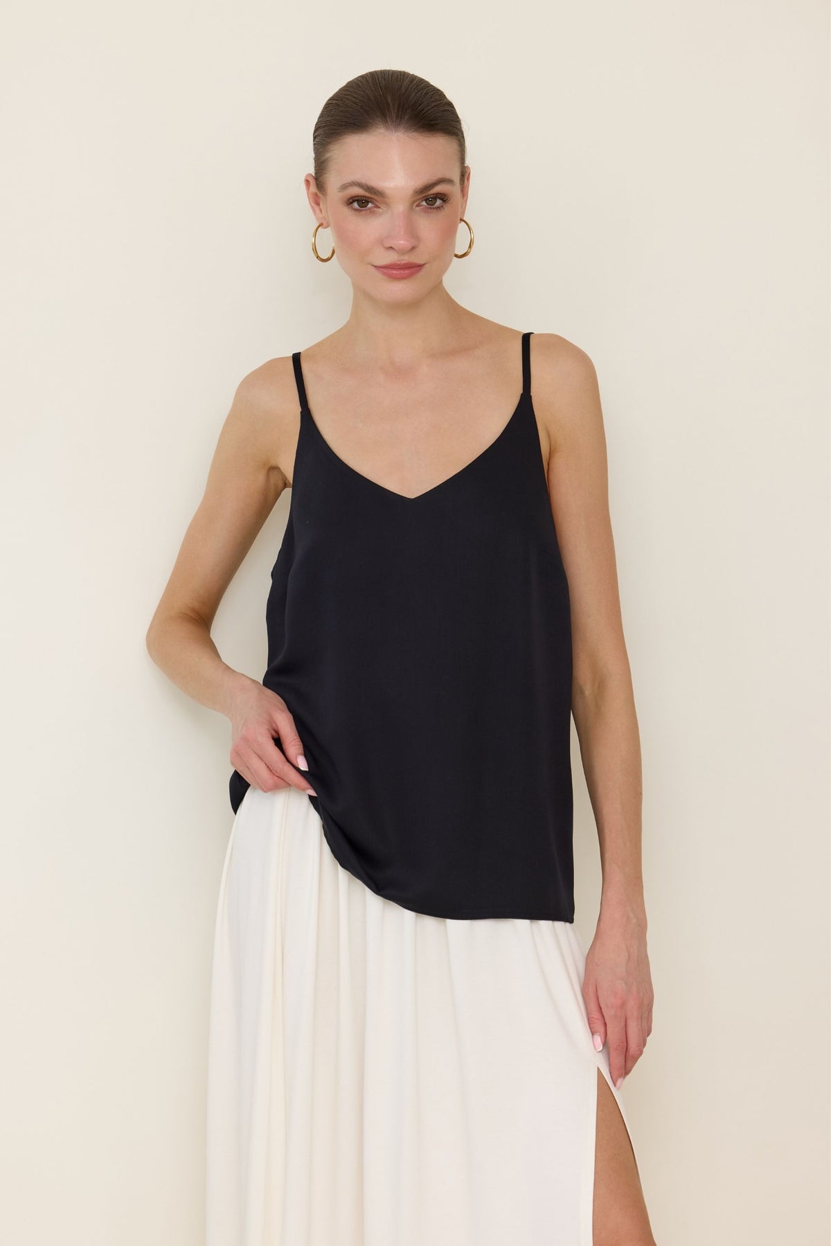 Black viscose tank top