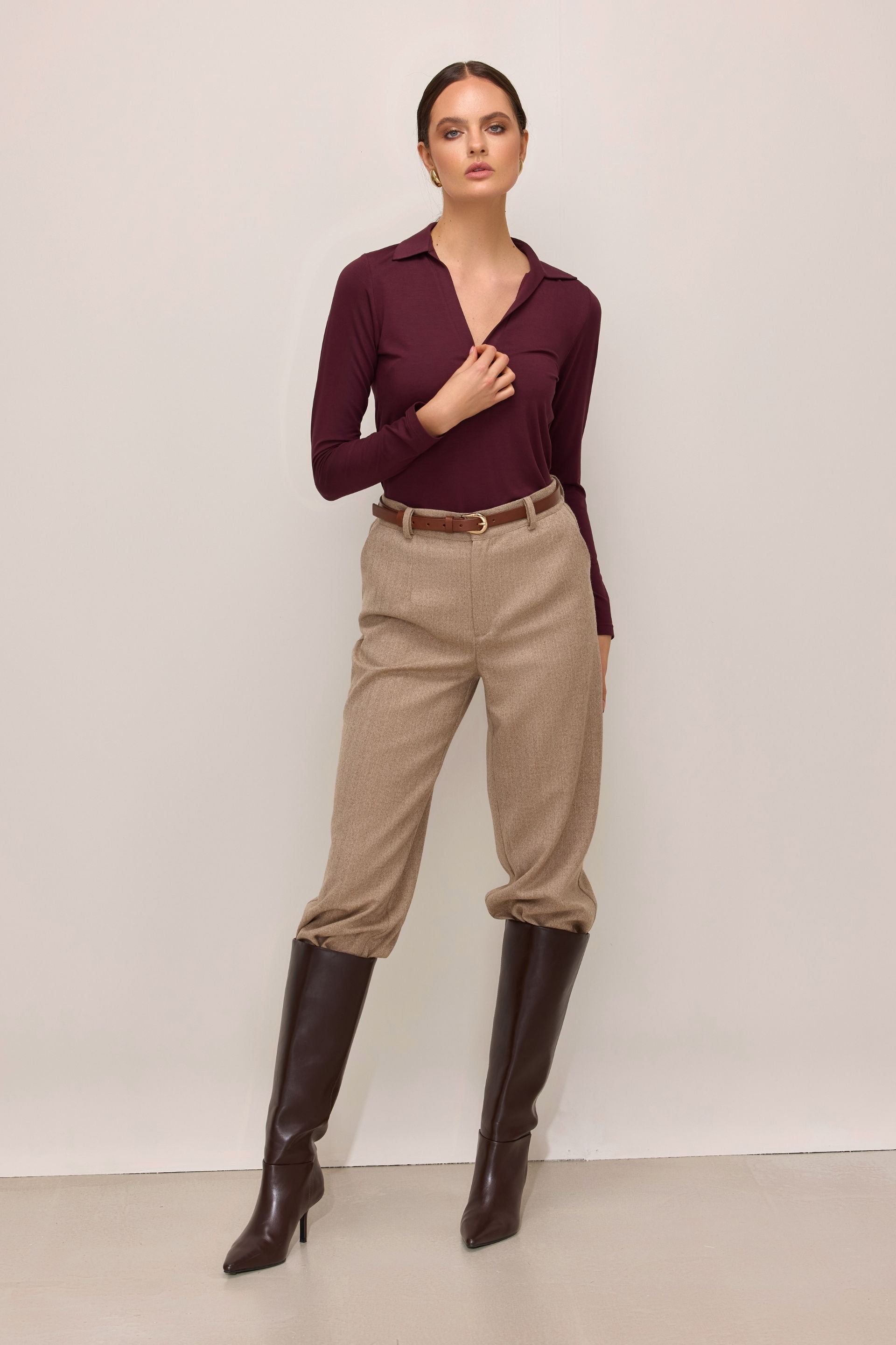 Cherry long-sleeved polo shirt