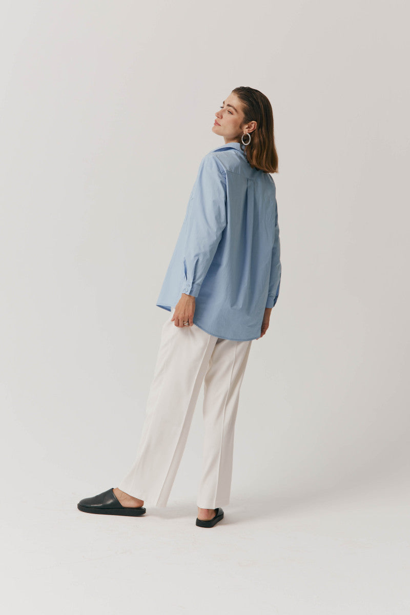 Blue oversized cotton shirt