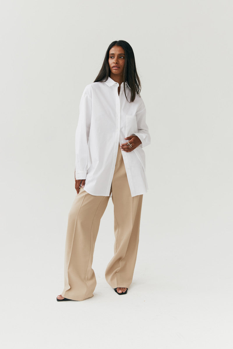 Oversized white cotton shirt