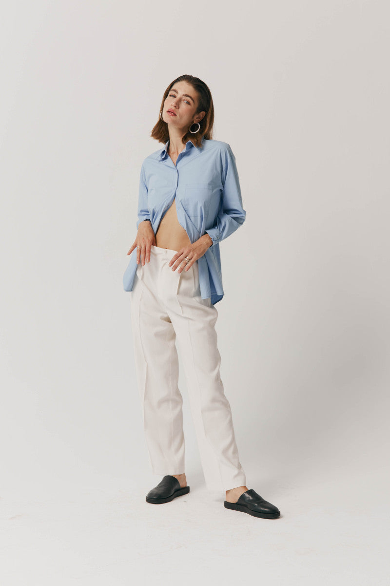 Blue oversized cotton shirt