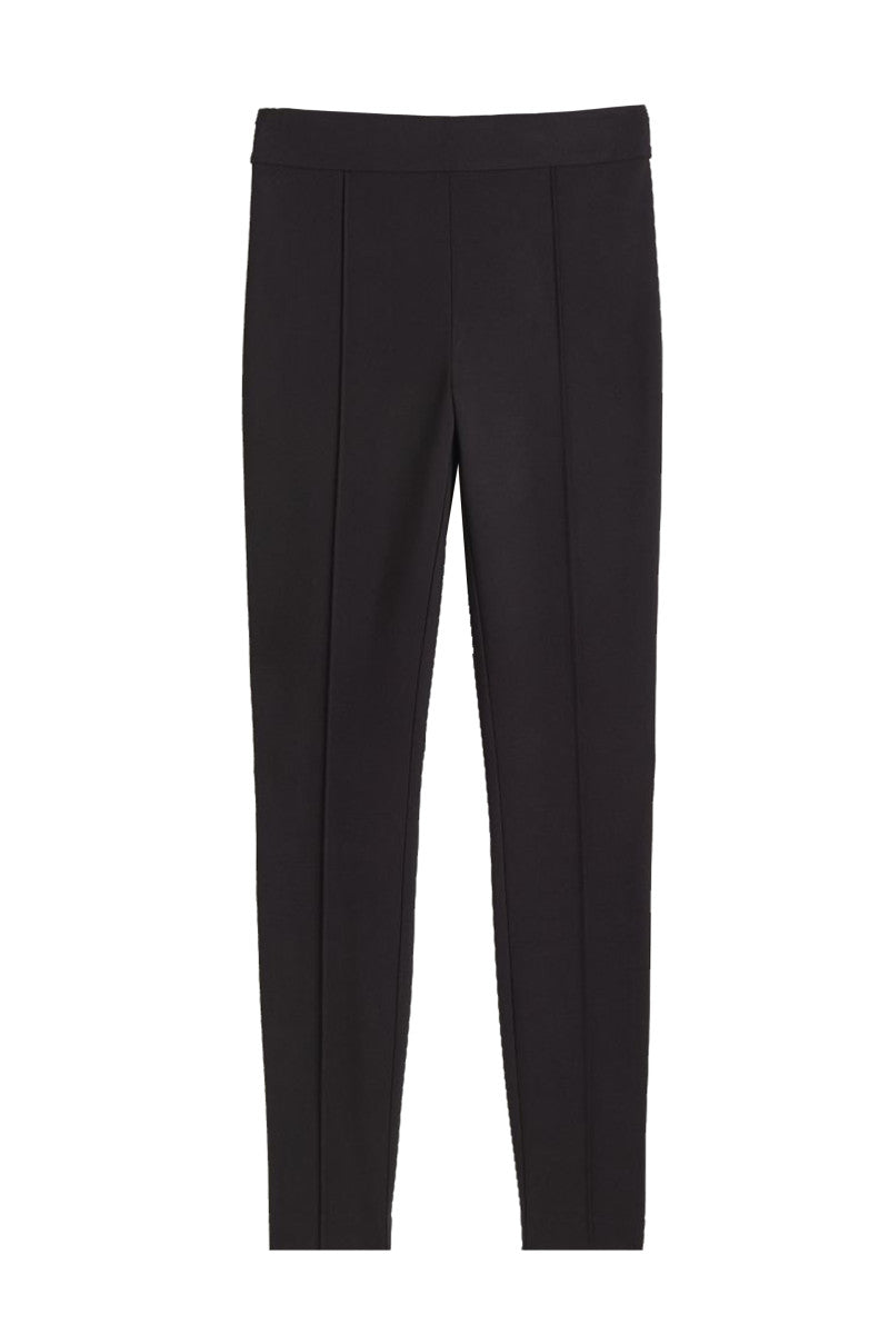Cotton leggings with creases, black