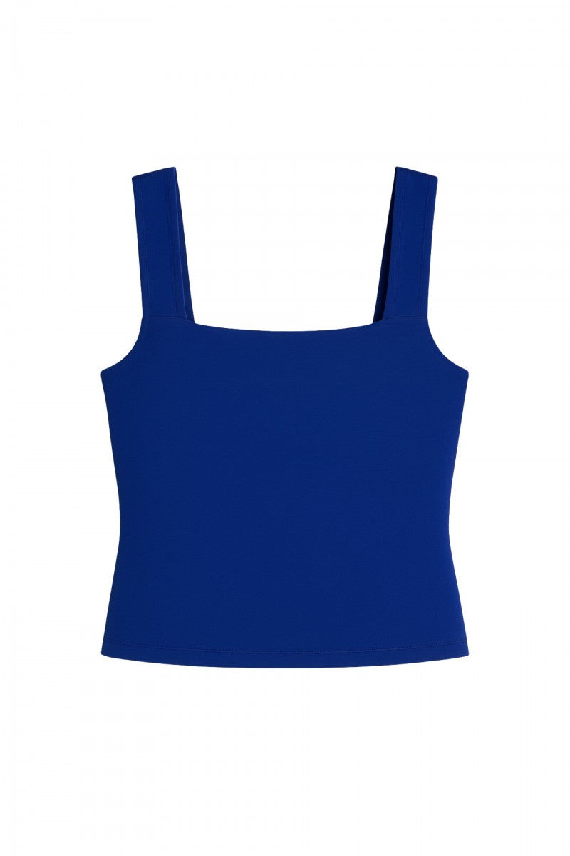 Cobalt blue square neckline blouse