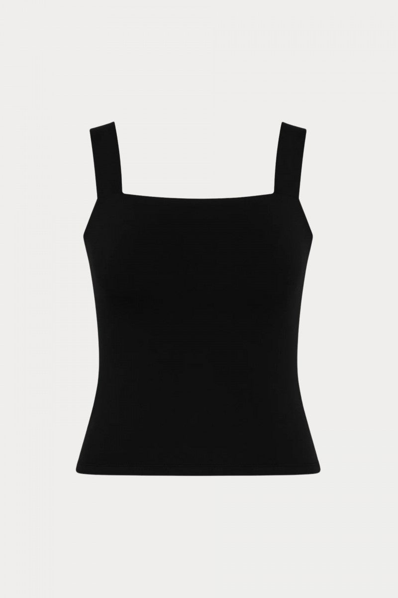 Black square neckline blouse
