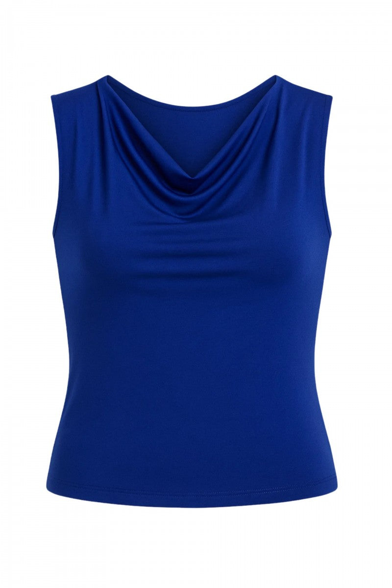 Bluzka z dekoltem typu woda kobaltowa