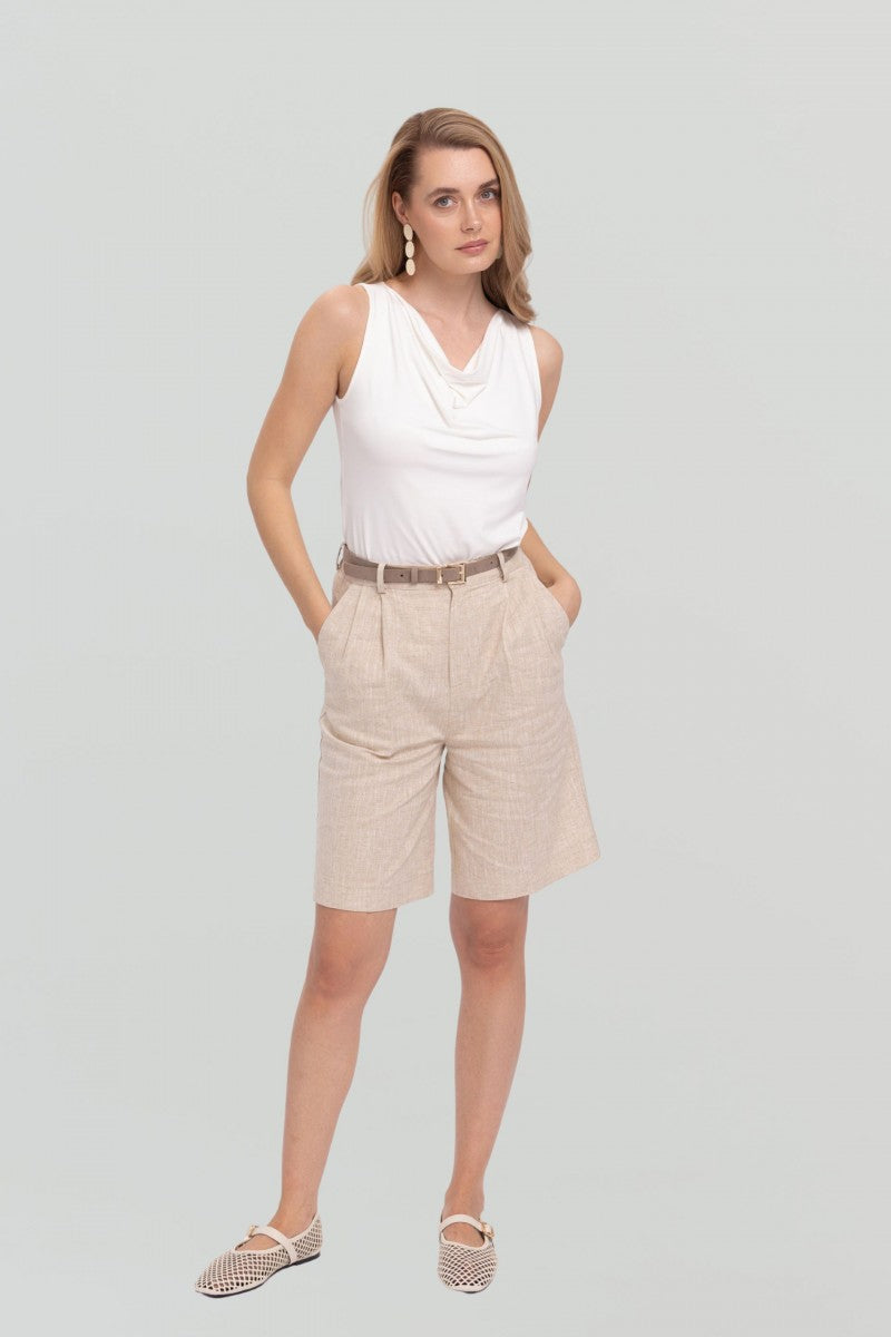 Bluzka z dekoltem typu woda biała