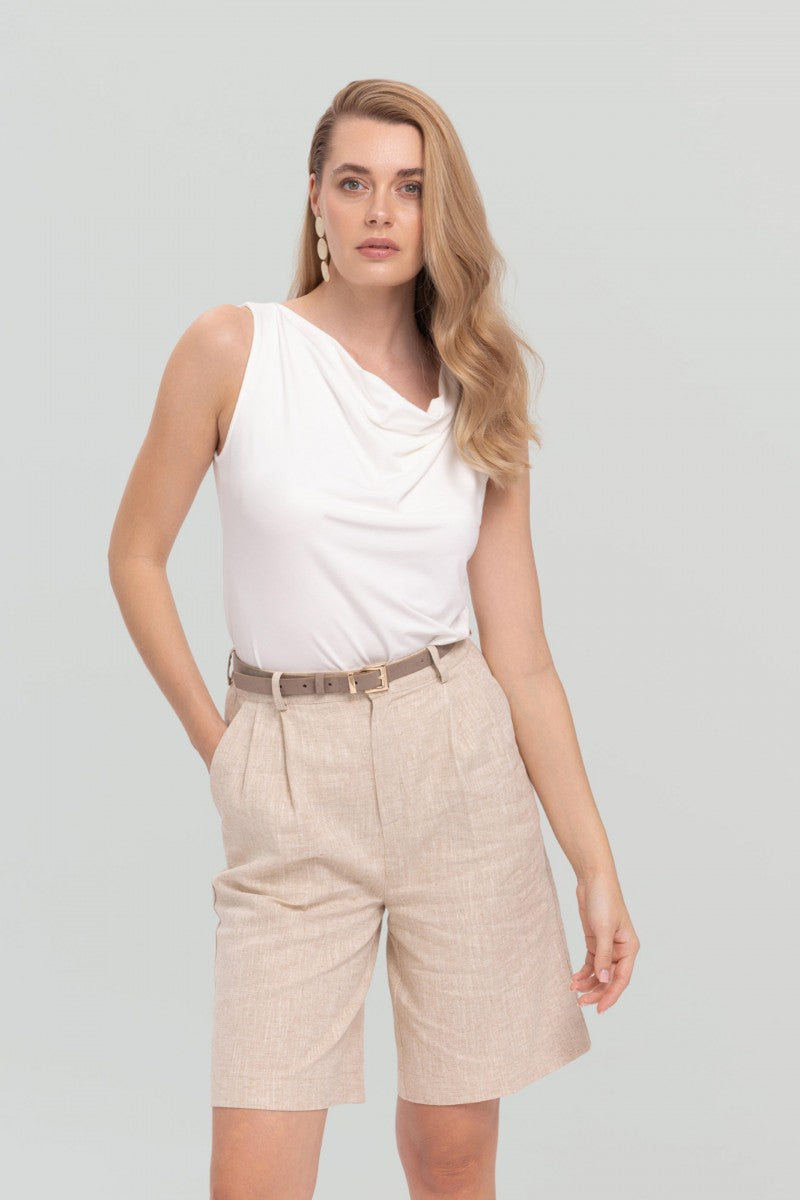 White blouse with a water neckline