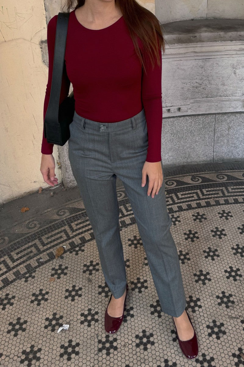 Basic burgundy bodysuit