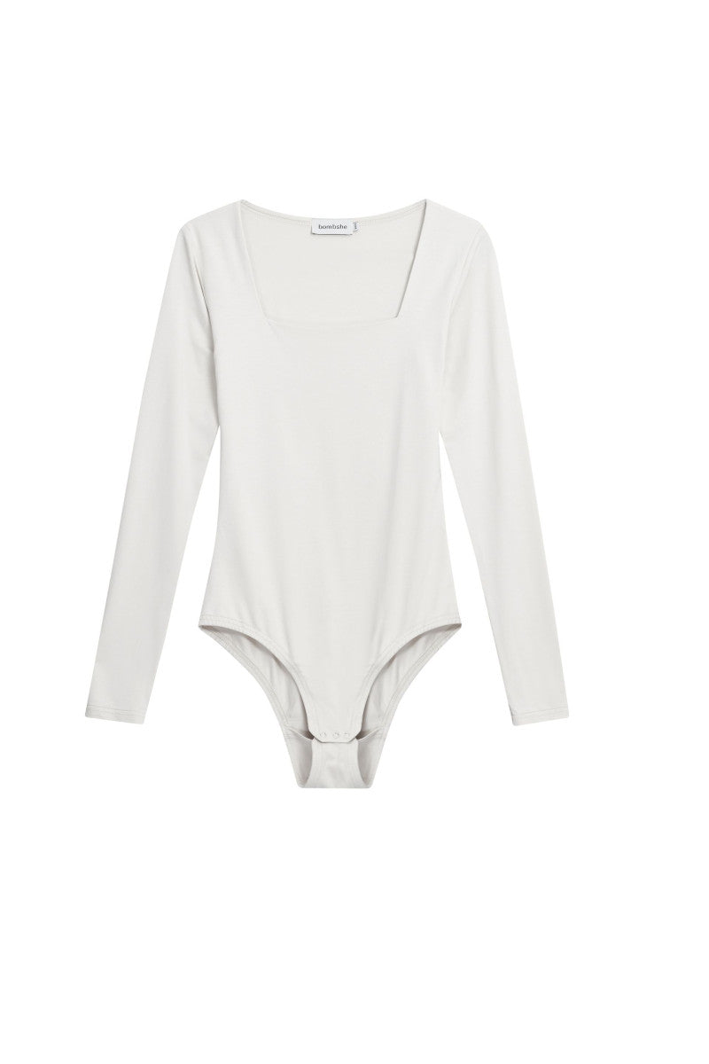 Body z kwadratowym dekoltem śmietankowe