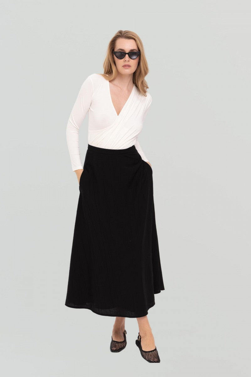 Cream draped bodysuit