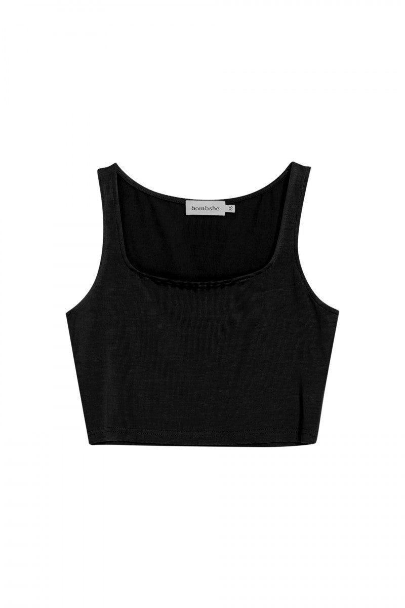 Crop top czarny - packshot