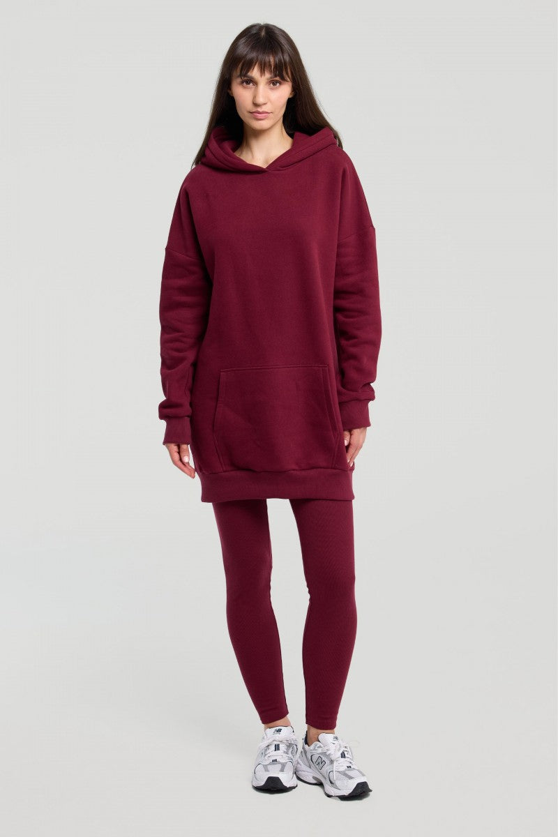 Longer burgundy hoodie