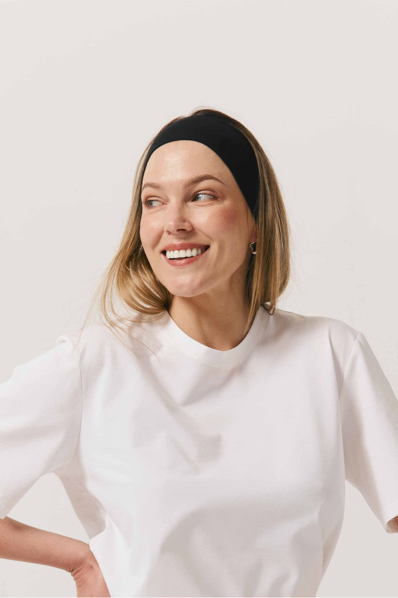 Knitted taupe headband