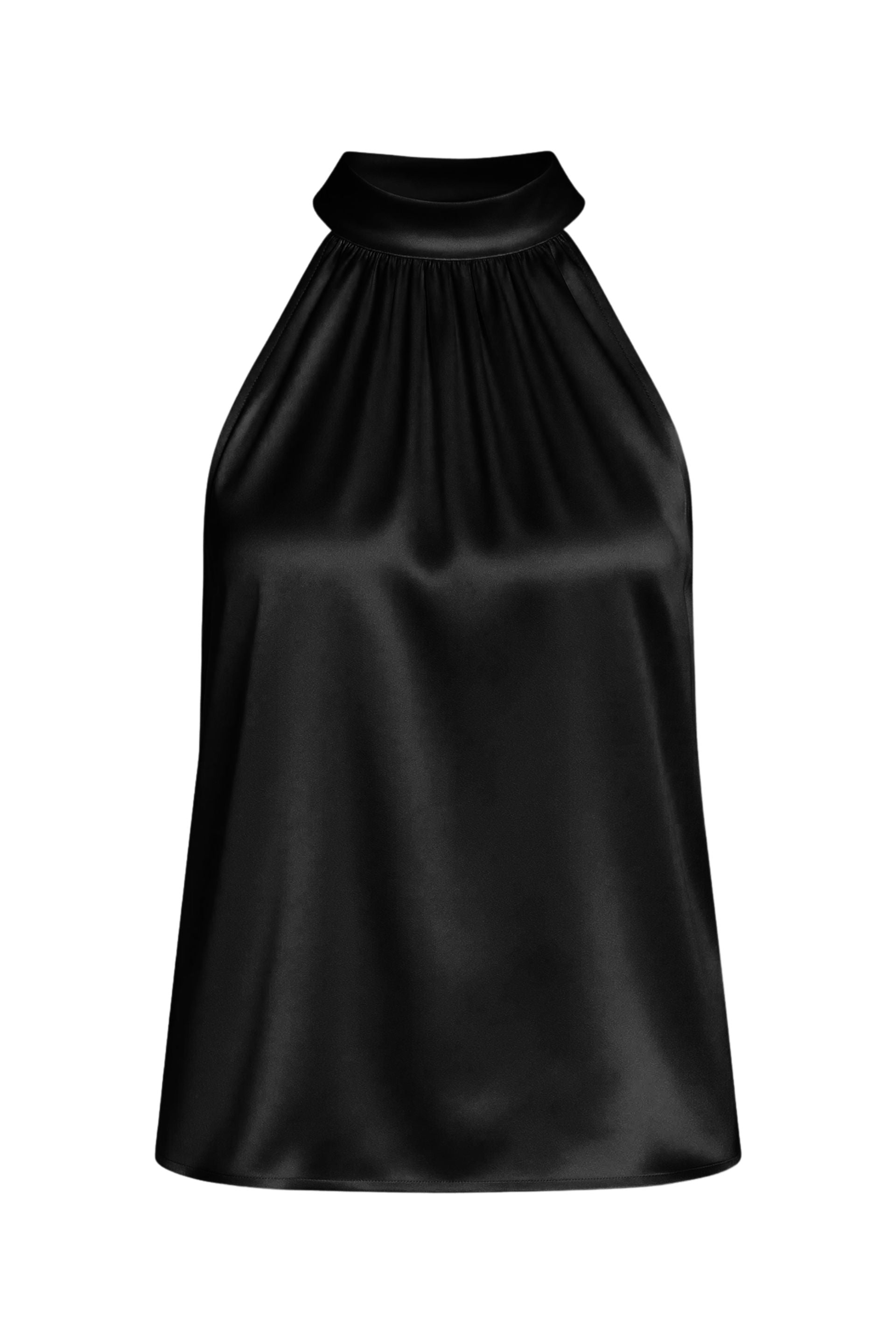 Elegancki top z dekoltem halter czarny - packshot
