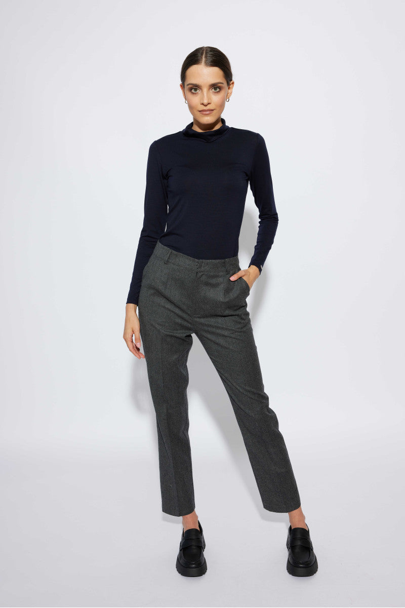 Navy blue Tencel turtleneck