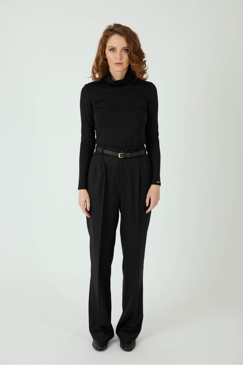 Golf z tencelu czarny