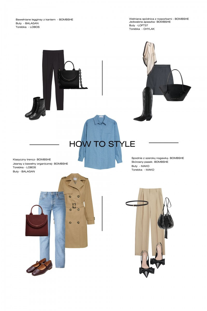 Loose-fitting denim shirt