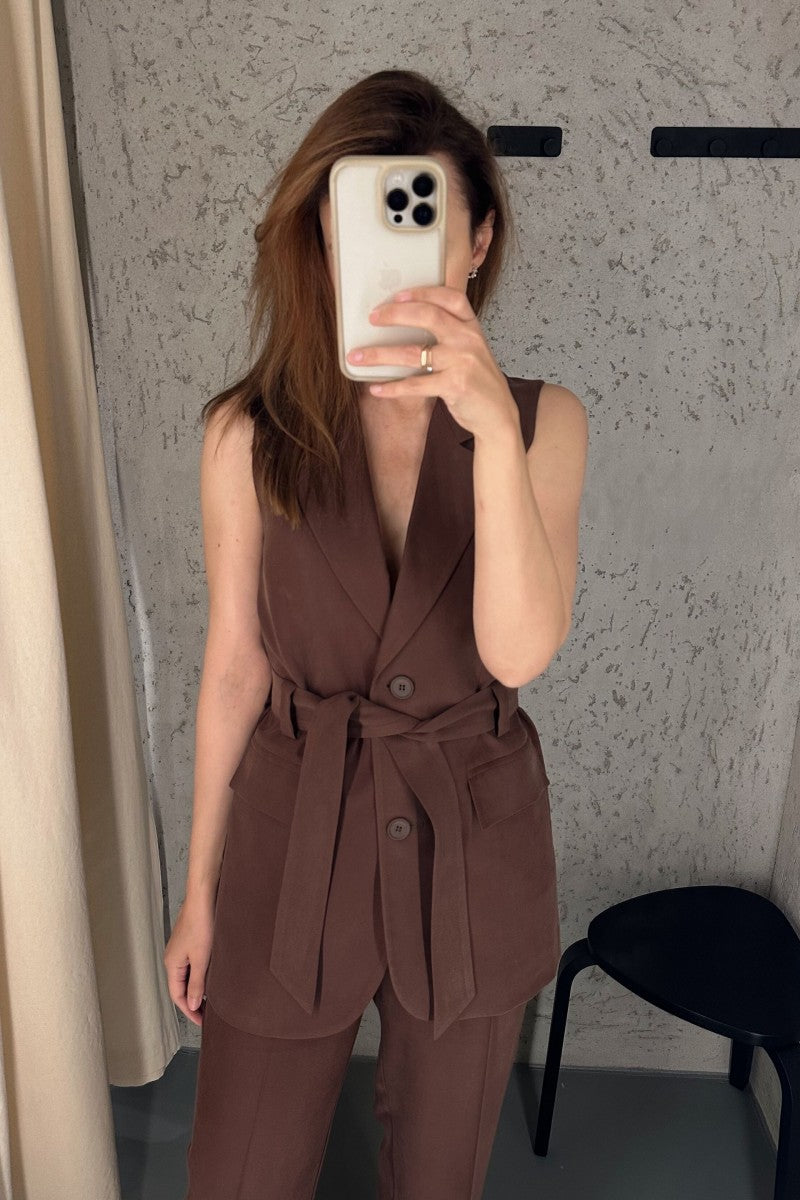 Chocolate tie waistcoat