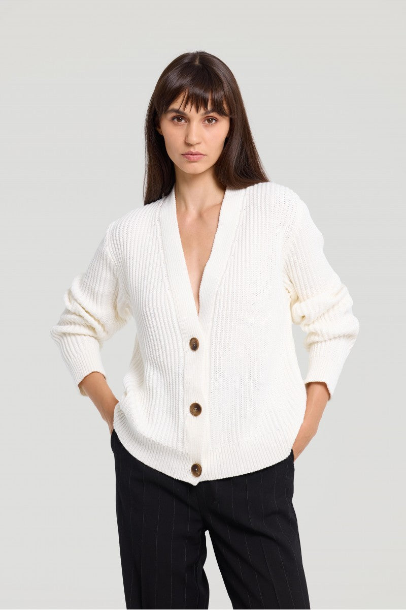 Cream button cardigan