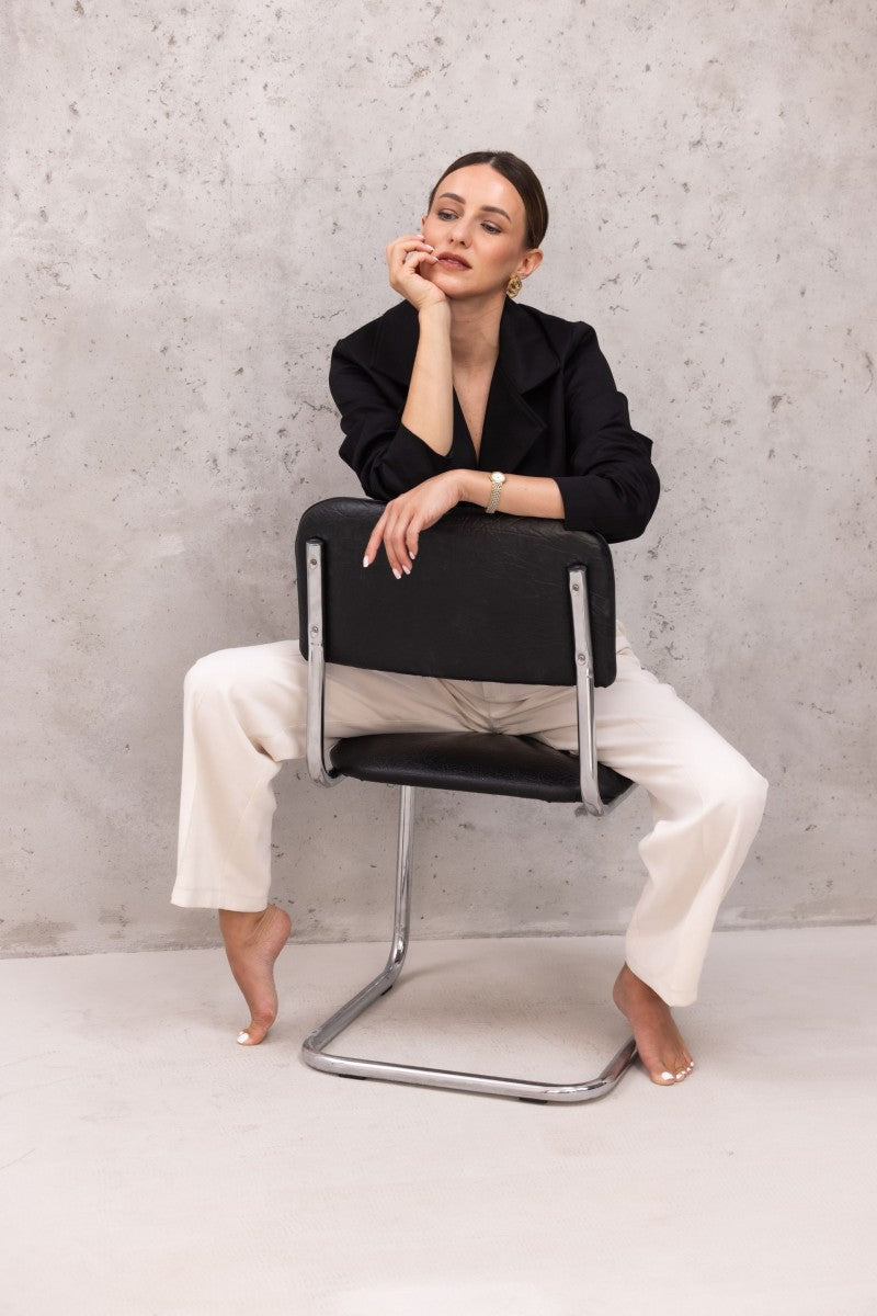 Krótki trencz czarny