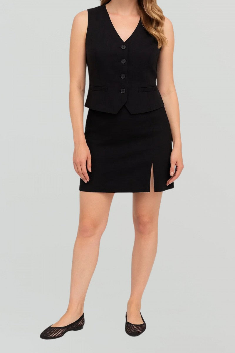 Lniana kamizelka czarna