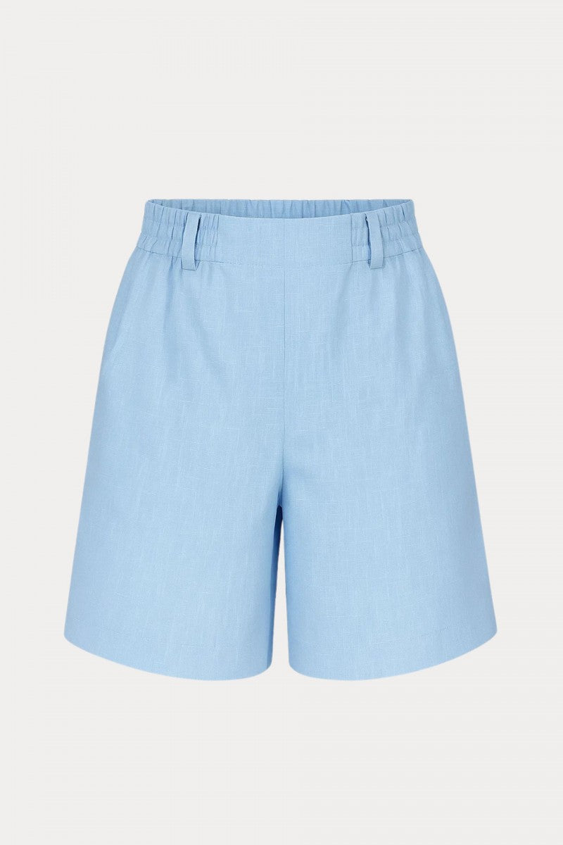 Light blue linen shorts